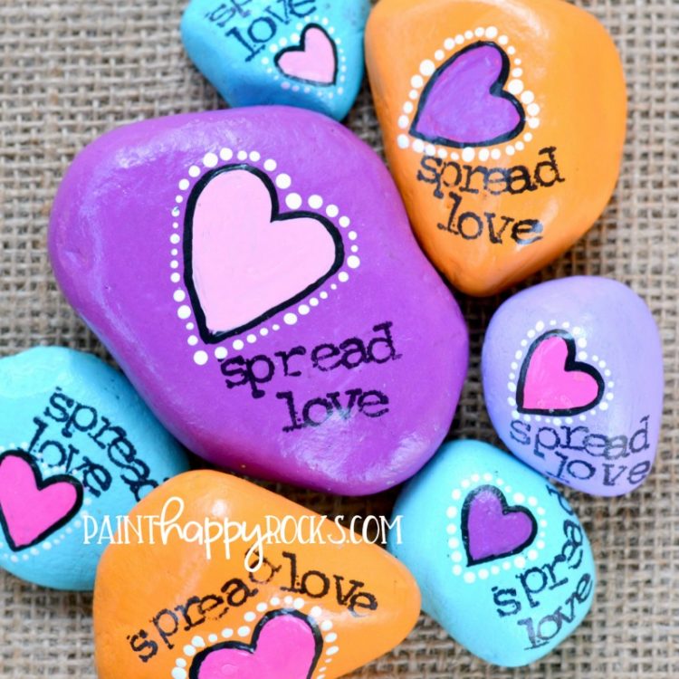 Spread Love! How to Make Painted Rocks at PaintHappyRocks.com #PaintHappy