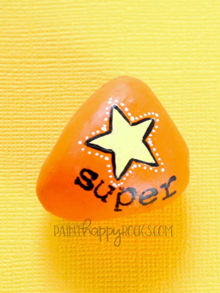 Easy Rock Painting Ideas | Super Star Painted Rocks at PaintHappyRocks.com #PaintHappy