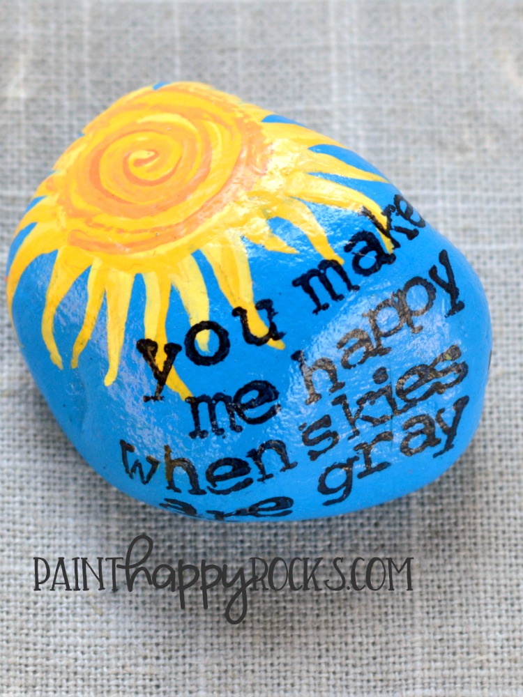 Rock Painting Ideas | You Are My Sunshine Painted Rock Inspiration at painthappyrocks.com #PaintHappy