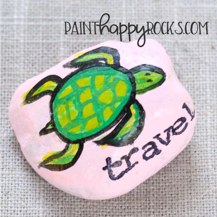Rock Painting Ideas | Swimming Sea Turtle
