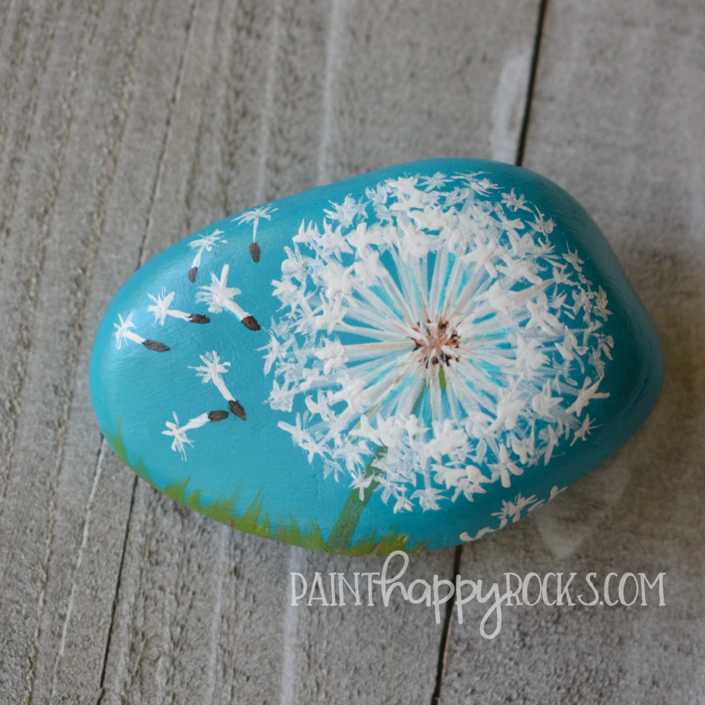 Craft Lightning  How To Paint a Dandelion Wish Rock - Paint Happy Rocks